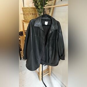 H&M faux leather overshirt